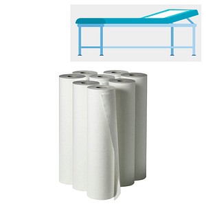 4000883000735 - Ärztekrepp classic-line 1-lagig weiß 500 cm x 500 m 9 Rollen