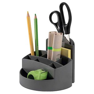 HAN Schreibtisch-Organizer RONDO KARMA öko-grau 100% Recyclingmaterial 9 Fächer 14,0 x 14,0 x 10,9 cm