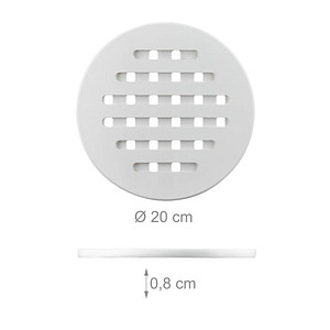 4052025232658 - Topfuntersetzer 4er Set Holzuntersetzer aus Bambus Unterlage f Töpfe u Pfannen Tischschoner 20 cm ø weiß - Relaxdays