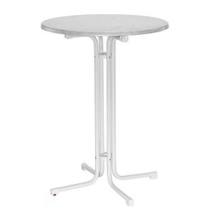 4013806056719 - Stehtisch 01603317KH 110cm (H) 80x80cm (BxT) rund marmor   weiß 4013806056719 MFG Freizeitmöbel