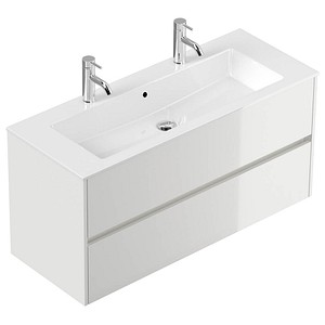 POSSEIK Waschbecken mit Unterschrank LIMES 120 weiß glanz 120,0 x 46,5 x 58,5 cm