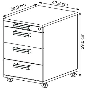 4032062239773 - Akandia Rollcontainer eiche 4 Auszüge 428 x 580 x 590 cm 4032062239773 - Akandia Rollcontainer eiche 4 Auszüge 428 x 580 x 590 cm