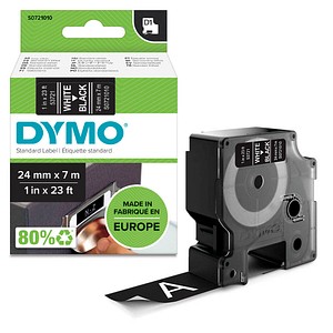 DYMO Schriftband D1 53721 S0721010, 24 mm weiß auf schwarz