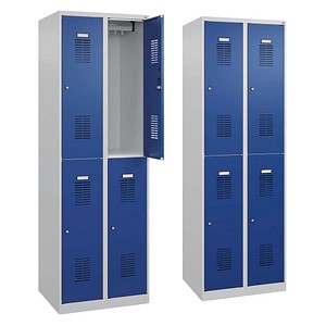 4066681375017 - Spind Basic Plus enzianblau lichtgrau 088355-20-S10003 4 Schließfächer 600 x 500 x 1850 cm 4066681375017 CP 2 Stück