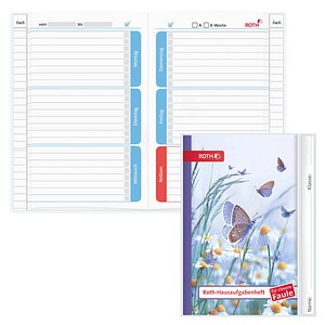 4028279905112 - ROTH Hausaufgabenheft Calm Butterfly für clevere Faule liniert A5 ohne Rand 104 Blatt 4028279905112 - ROTH Hausaufgabenheft Calm Butterfly für clevere Faule liniert A5 ohne Rand 104 Blatt