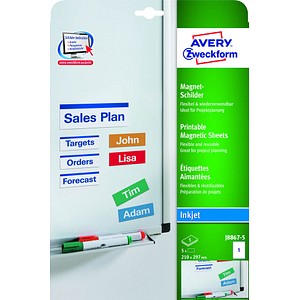 4004182234396 - Avery Magnetschilder J8867-5 zum Beschriften wiederverwendbar Metall matt weiß 78 210 x 297 mm 5 Stk 4004182234396 - Avery Magnetschilder J8867-5 zum Beschriften wiederverwendbar Metall matt weiß 78 210 x 297 mm 5 Stk