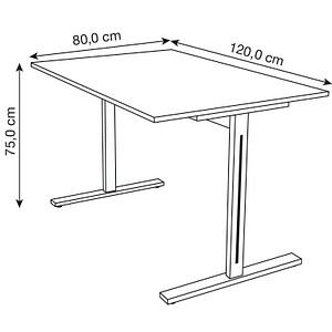 4044917442139 - Schreibtisch Form 1 11010413 65-130cm (H) 120x80cm (BxT) rechteckig anthrazit silber 4044917442139 Kerkmann 4044917442139 - Schreibtisch Form 1 11010413 65-130cm (H) 120x80cm (BxT) rechteckig anthrazit silber 4044917442139 Kerkmann