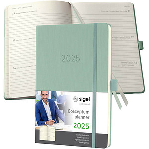 4004360780349 - Buchkalender C2572 Conceptum mintgrün 1 Woche   2 Seiten  (A5) 2025 4004360780349 Sigel