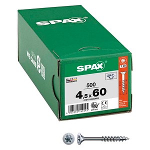4003530149245 - Spax - Universalschraube 45 x 60 mm 500 Stück Teilgewinde Senkkopf t-star plus T20 4CUT wirox - 0191010450605 4003530149245 - Spax - Universalschraube 45 x 60 mm 500 Stück Teilgewinde Senkkopf t-star plus T20 4CUT wirox - 0191010450605