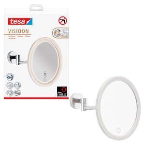 4063565251252 - Visioon LED-Kosmetikspiegel - kabelloser Schminkspiegel mit dimmbarer Beleuchtung - Touch Control integrierter Akku 5-fache Vergrößerung Gelenkarm