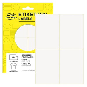 4004182510650 - 40 Namensetiketten weiß 800 x 540 mm