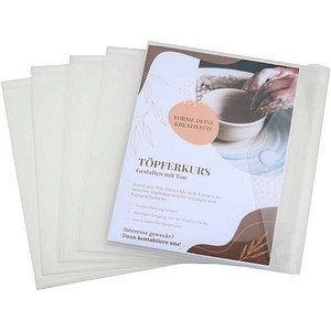 4052301200142 - Dokumententaschen DIN A5 quer transparent glatt 5 St