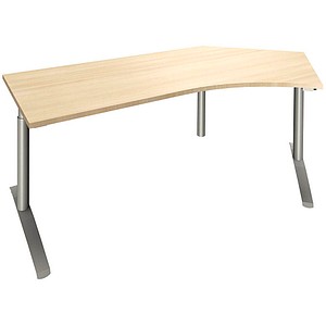 4260267321423 - fm fastline Schreibtisch königsahorn Bogenform C-Fuß-Gestell silber 2200 x 800 cm 4260267321423 - fm fastline Schreibtisch königsahorn Bogenform C-Fuß-Gestell silber 2200 x 800 cm
