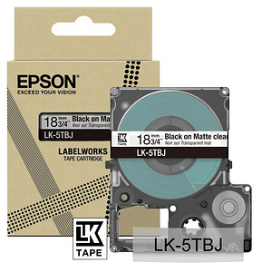 EPSON Schriftband LK LK-5TBJ C53S672066, 18 mm schwarz auf transparent