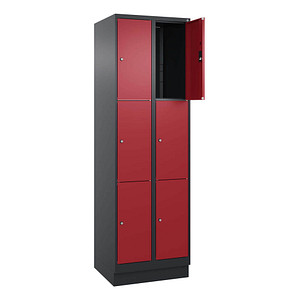 4068427434422 - Schließfachschrank Classic PLUS rubinrot schwarzgrau 080020-203 S10030 6 Schließfächer 600 x 500 x 1950 cm 4068427434422 CP 4068427434422 - Schließfachschrank Classic PLUS rubinrot schwarzgrau 080020-203 S10030 6 Schließfächer 600 x 500 x 1950 cm 4068427434422 CP