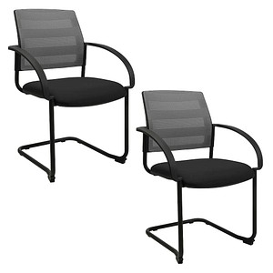 Topstar Besucherstühle AIRWORK MEETING 20 BB400BMT0CX3 grau, schwarz Stoff, 2 St.