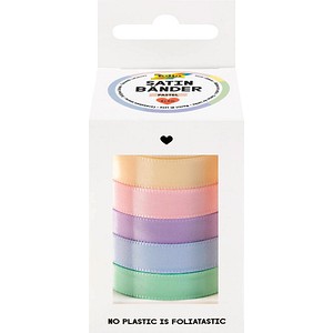 4001868140286 - Geschenkband PASTELL satiniert pink orange gelb grün blau 100 mm x 40 m