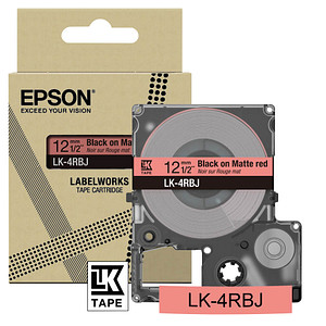 EPSON Schriftband LK LK-4RBJ C53S672071, 12 mm schwarz auf rot