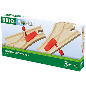 7312350333442 - Brio Mechanisches Weichenpaar L + M1 Holzeisenbahn-Schienen 2 Stück 7312350333442 - Brio Mechanisches Weichenpaar L + M1 Holzeisenbahn-Schienen 2 Stück