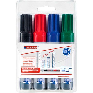 4004764105458 - Whiteboardmarker 365 Keilspitze Strichstärke 2-7 mm trocken abwischbar mit Kappe nachfüllbar farbsortiertes 4er-Set