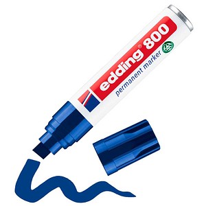 4004764053919 - edding 800 Permanentmarker Extra Breit Keilspitze 4 - 12 mm Blau Nachfüllbar Wasserbeständig