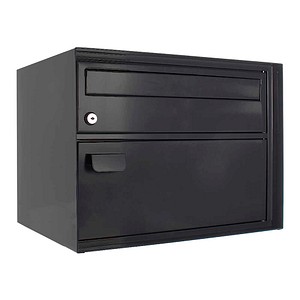 Paketbriefkasten Enzian CH-Norm Wandmontage freistehend 2 Fächer Zylinderschloss Schnappverschluss 2 Schlüssel B 415 x T 305 x H 310 mm