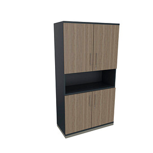 4260649684467 - Regalschrank Oldenburg 4260649684467 lavagrau eiche natur 4 Fachböden 1000 cm 442 cm