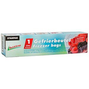 4002911141939 - QuickSnap Gefrierbeutel in Faltschachtel 1 Packung = 20 Stk à 1 Liter Format 20cm x 18cm