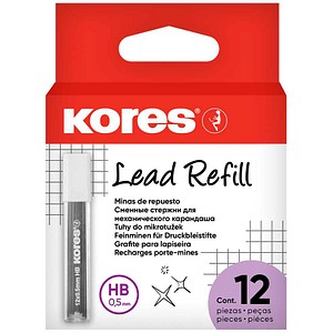Kores® Grafitos Fallminen-Bleistiftminen schwarz HB 0,5 mm, 12 St.