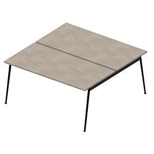 Quadrifoglio Doppelschreibtisch beton rechteckig, 4-Fuß-Gestell grau 160,0 x 164,0 cm