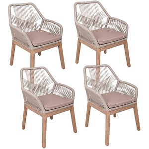 4041908139009 - 4er Set Gartenstuhl Pomona Armlehnstuhl Stuhl Relax Sessel Gartenmöbel braun