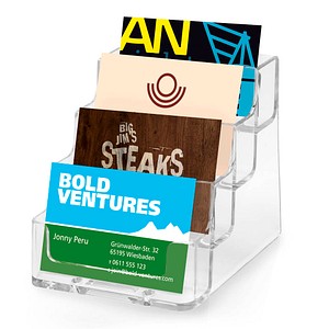 0079916708416 - deflect-o Visitenkartenhalter DE70841 glasklar99x35x45mm Inhalt für 4 x 60 Karten