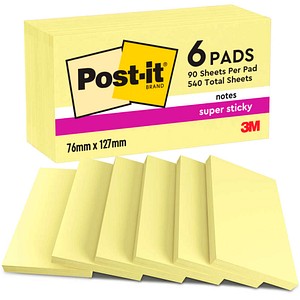 0051141380780 - Haftnotizen 655-6SSCY-EU Super Sticky Notes gelb 0051141380780 6 Stück