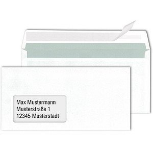 MAILmedia Briefumschläge DIN lang mit Fenster weiß haftklebend 500 St.