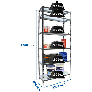 8425437098895 - Schwerlastregal SIMONCLICK MEGAPLUS 6 8425437098895 anthrazit silber 1200 x 500 x 2500 cm 8425437098895 Simonrack 8425437098895 - Schwerlastregal SIMONCLICK MEGAPLUS 6 8425437098895 anthrazit silber 1200 x 500 x 2500 cm 8425437098895 Simonrack