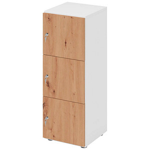 4032062314029 - HAMMERBACHER Schließfachschrank weiß asteiche V234L3 W R DS 3 Schließfächer 400 x 420 x 1100 cm 4032062314029 - HAMMERBACHER Schließfachschrank weiß asteiche V234L3 W R DS 3 Schließfächer 400 x 420 x 1100 cm