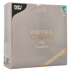 4002911108222 - Servietten Royal Collection 400 x 400 mm mit ¼-Falz kompostierbar FSC®-zertifiziertes Papier in Stoffoptik grau 5 x 50 Stück 4002911108222 - Servietten Royal Collection 400 x 400 mm mit ¼-Falz kompostierbar FSC®-zertifiziertes Papier in Stoffoptik grau 5 x 50 Stück