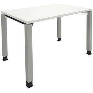 4260267325230 - fm Sidney Schreibtisch weiß rechteckig 4-Fuß-Gestell silber 1200 x 800 cm 4260267325230 - fm Sidney Schreibtisch weiß rechteckig 4-Fuß-Gestell silber 1200 x 800 cm