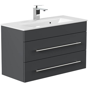 POSSEIK Waschbecken mit Unterschrank PORTUS SLIMLINE 800 grafit 80,0 x 36,0 x 49,6 cm