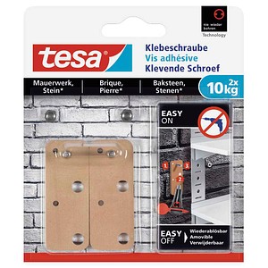 4042448340726 - Klebeschraube tesa® für Mauerwerk & Stein im Innen- & Außenbereich Haftkraft bis 10 kg ablösbar viereckig 2 Stück
