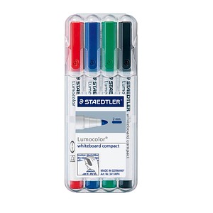 4 STAEDTLER compact Whiteboard-Marker farbsortiert 1,0 - 2,0 mm 4 STAEDTLER compact Whiteboard-Marker farbsortiert 1,0 - 2,0 mm