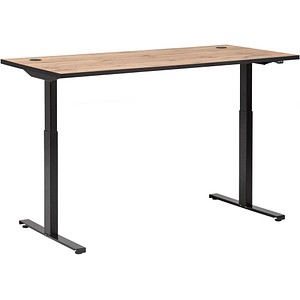 4260637313720 - Elektrisch höhenverstellbarer Schreibtisch Kverko 2000 HE - Eiche Landhaus 160 cm x 705 -117 cm x 75 cm Büroschreibtische von Büromöbel Experte