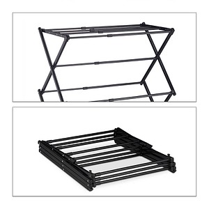 4052025920746 - Wäscheständer klappbar ausziehbar 11 Stangen 6 Ebenen platzsparender Turmwäscheständer Metall schwarz - Relaxdays 4052025920746 - Wäscheständer klappbar ausziehbar 11 Stangen 6 Ebenen platzsparender Turmwäscheständer Metall schwarz - Relaxdays