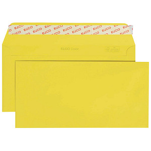 ELCO Briefumschläge Color DIN lang ohne Fenster intensivgelb haftklebend 25 St.