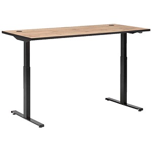 4260637313720 - Elektrisch höhenverstellbarer Schreibtisch Kverko 2000 HE - Eiche Landhaus 160 cm x 705 -117 cm x 75 cm Büroschreibtische von Büromöbel Experte