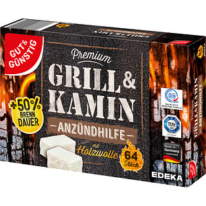 4311501569931 - Kamin- & Grillanzünder Premium weiß 4311501569931 GUT&GÜNSTIG 64 Stück