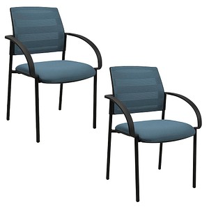 4067976999666 - Besucherstuhl AIRWORK MEETING 101 petrol   schwarz mit Armlehnen 4-Fuß-Gestell 4067976999666 2 Stück
