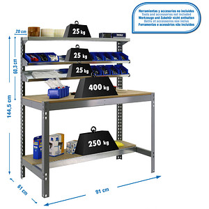 8435104919583 - Werkbank SIMONWORK BT1 900 grau 910 x 610 x 1445 cm 8435104919583 Simon Rack 8435104919583 - Werkbank SIMONWORK BT1 900 grau 910 x 610 x 1445 cm 8435104919583 Simon Rack