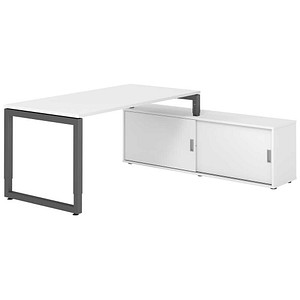 4032062332436 - Schreibtischkombination RSE16 höhenverstellbar  rechteckig weiß   graphit 4032062332436 Hammerbacher