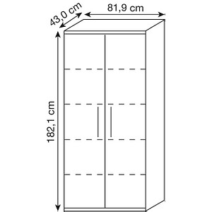 4050211413348 - röhr Aktenschrank Techno 019-430-9310-93-B1 hellgrau 4 Fachböden 819 x 430 x 1821 cm